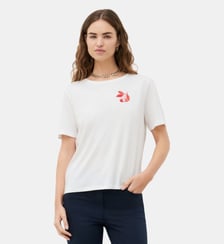 T-shirt tcerise - Motif imprimé - Coton Caroll