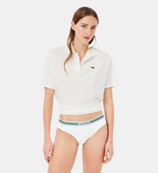 Culotte coton stretch ceinture contrastée Lacoste