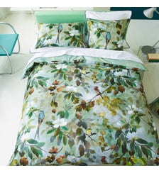 Housse de couette imprimée en percale de coton, MAPLE TREE CELADON Designers Guild