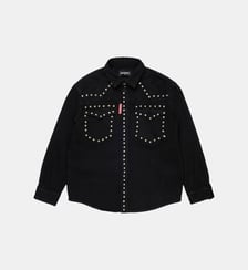 Chemise en denim noir avec clous Dsquared2