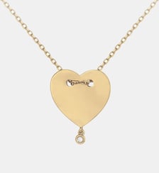 Collier chaîne Toujours avec Toi | Médaille Coeur XL en Plaqué Or avec diamant blanc La Garçonne Diamant