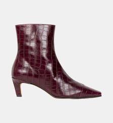 Bottines à Talons Jeanne Cuir Embossé Croco Bobbies