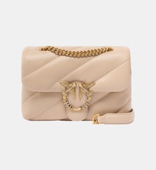 Sac à bandoulière mini love bag puff en cuir nappa matelassé avec boucle bijou Pinko