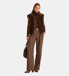 Pantalon Large En Laine Mélangée Bernie Maison 123