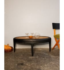 Table basse ovale en bois Léonie N°400- Produit chiné Debongout