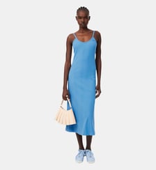 Robe longue à bretelles longue coton côtelé Lacoste