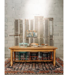 Table à manger en bois massif Romy N°433- Produit chiné Debongout