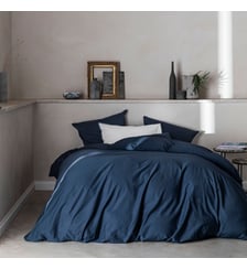 Housse de couette en satin de coton lavé, NUIT SATINÉE Blanc Cerise