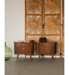 Paire de tables de chevet au placage en bois Maïa N°1577- Produit chiné Debongout