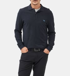 Polo uni slim en coton à manches longues The Gunn Rodd & Gunn