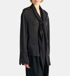 Chemise en soie à col noué Balmain