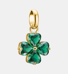 Charm trèfle avec nanocristal vert en forme de cœur Thomas Sabo