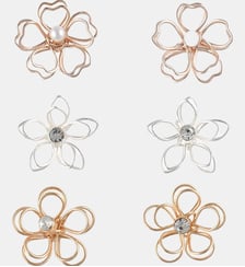 Set x3 petites boucles d'oreilles fleurs filaires Balaboosté