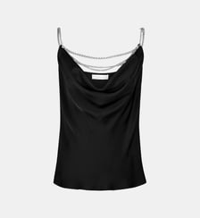 Top fines bretelles en satin Rabanne