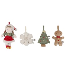 Lot de 4 décorations de Noël en peluche à suspendre Little Dutch