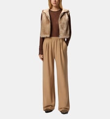 Pantalon wide leg en laine mélangée Pinko