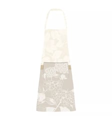 Tablier pur coton enduit motif jacquard beige Mille hortensias naturel Garnier Thiebaut