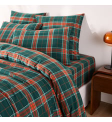 Housse de couette en flanelle, à carreaux La Redoute Interieurs