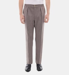 Pantalon élastiqué en flanelle de laine Fursac