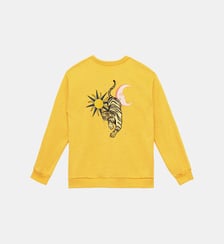 Sweat-shirt col rond imprimé broderie  TIGER La Petite Etoile