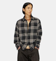 Chemise à carreaux en flanelle effet distressed Diesel