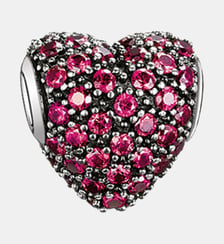 Bead cœur avec pavé rouge Thomas Sabo