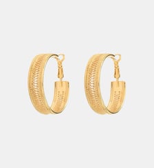 Boucles d'oreilles larges créoles   doré à l'or fin - Noor Satellite