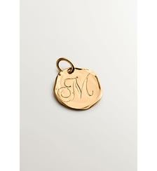 Charme artisanal en argent 925 doré 18K avec initiales M Aristocrazy