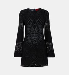 Robe Lacey Mini Supremes Swing Solid Black La DoubleJ