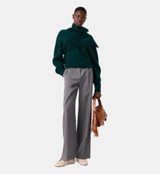 Pantalon tailleur large avec plis Maje