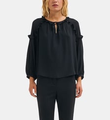 Blouse à volants et lacet - LARISSA Pablo