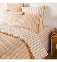 Housse de couette en percale de coton, à rayures La Redoute Interieurs