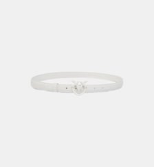 Fine ceinture love birds en cuir color block 2cm Pinko