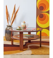 Table basse scandinave en bois foncé Donna N°736- Produit chiné Debongout