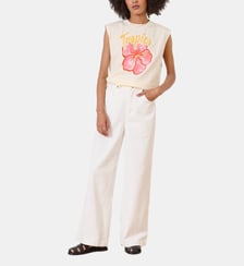 Jean large évasé Nucia coton denim délavé  Garance Paris