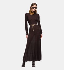 Robe longue à col roulé en laine mérinos et alpaga Pinko
