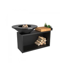 Brasero Island Black 100 Teak Wood OI3B100W Ofyr