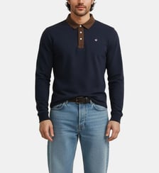 Polo manches longues en coton Serge Blanco