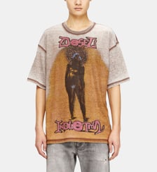 T-shirt décontractée avec imprimé et clous Diesel