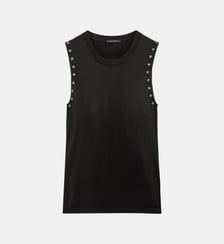 Pull sans manches tricot décor strass Ikks