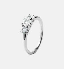 Anneau triplet en argent 925 avec quartz blanc Aristocrazy