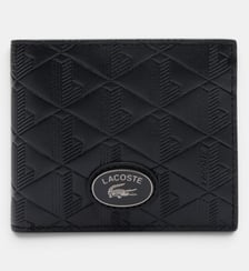 Portefeuille monogramme moyen en cuir Lacoste