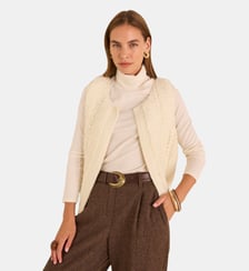 Gilet Écru Sans Manches En Laine Mélangée Arno Maison 123