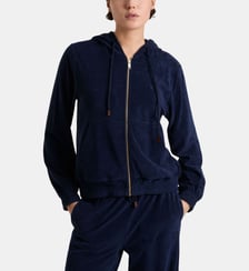 Veste en molleton avec capuche à fermeture éclair uni Vilebrequin