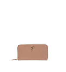 Portefeuille à contour zippé en cuir Pinko