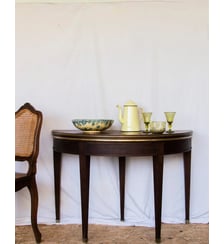 Table à manger demi-lune en cuir Romy N°651- Produit chiné Debongout