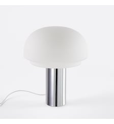 Lampe en verre opalin et métal fer chromé, hauteur 43,1 cm La Redoute Interieurs