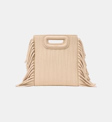 Sac M mini en cuir surpiqué Maje