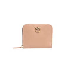 Portefeuille carré à contour zippé en cuir Pinko