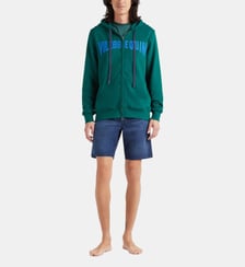 Sweat à capuche en coton logo surpiqué Vilebrequin